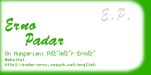 erno padar business card